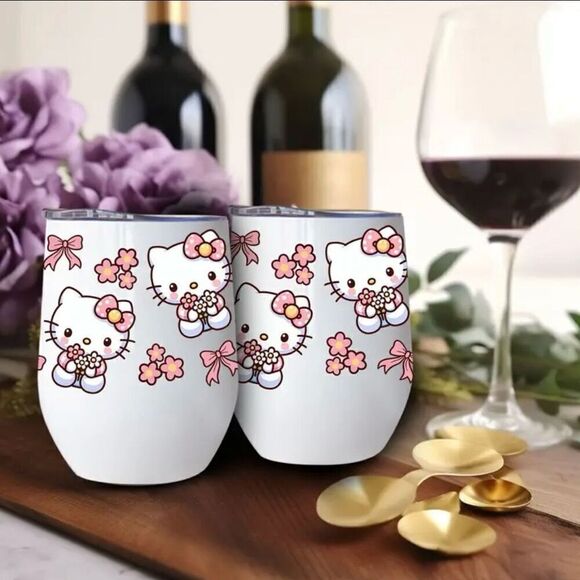 Hello Kitty 12oz Insulated Stainless Steel Mug with Lid Spill Proof BPA Free New - Picture 6 of 10